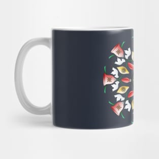 Christmas Ornament Mandala Red Green Yellow Mug